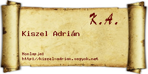 Kiszel Adrián névjegykártya
